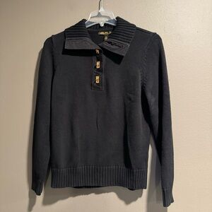 LRL Lauren Ralph Lauren 100% Cotton Sweater with Gold  Latches Size XL